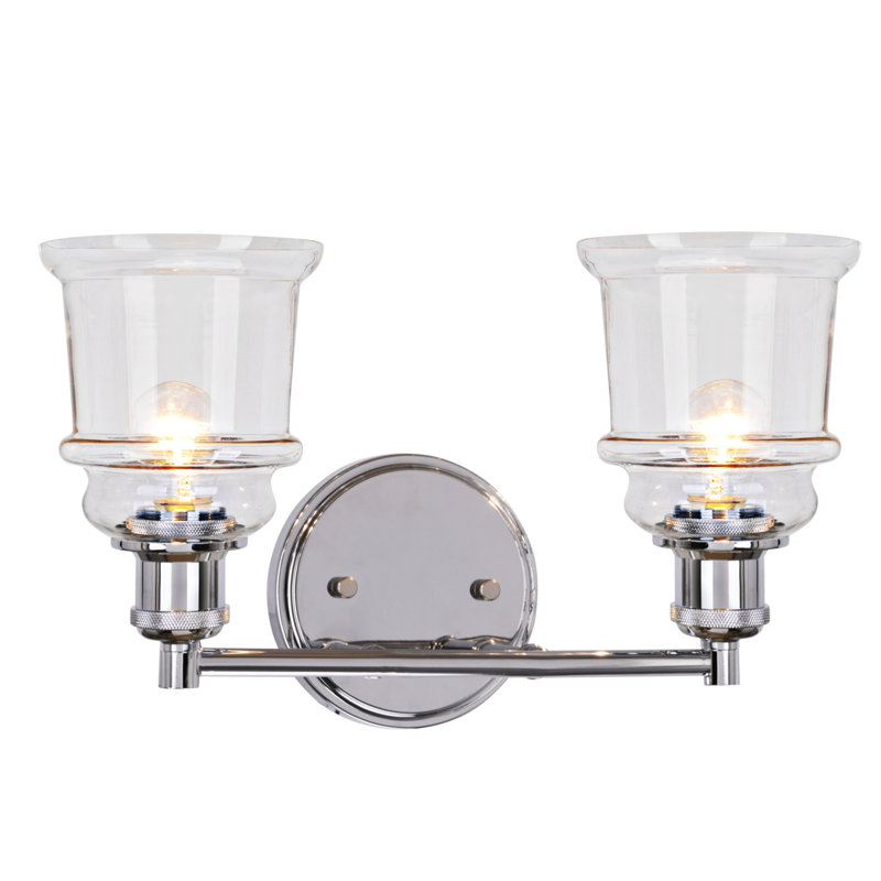 Éclairage pour meuble-lavabo 2 lumières en métal transitionnel Caverly
