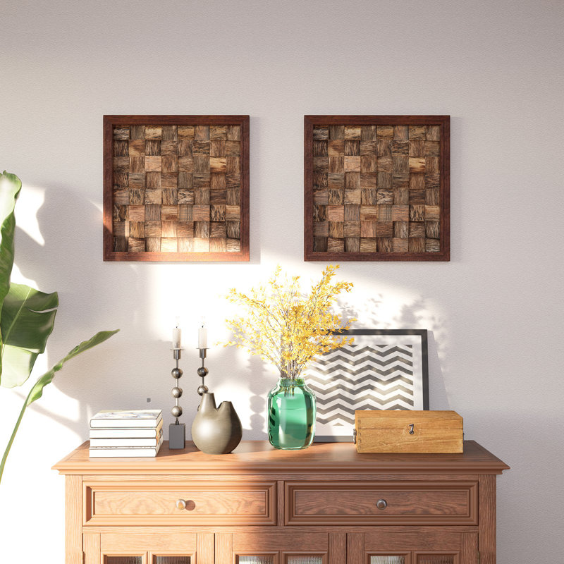 Rustic 18" x 18" Hardwood Abstract Wall Art
