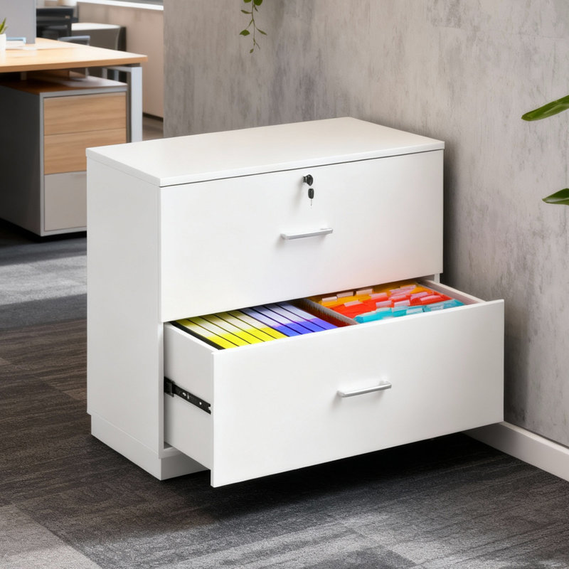 Classeur simple 2 tiroirs, Blanc