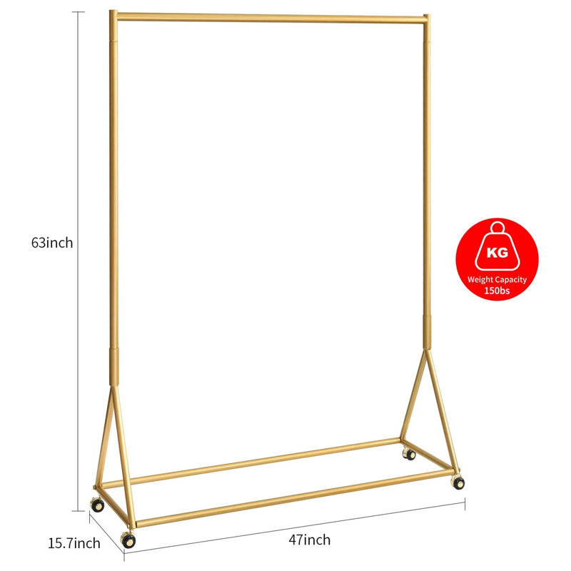 47'' Metal Rolling Clothing Rack