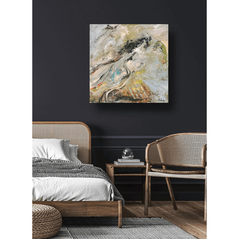 Cheval - reproduction d'art sur toile, Toile avec cadre blanc, H 24 po x l 24 po x P 1,75 po
