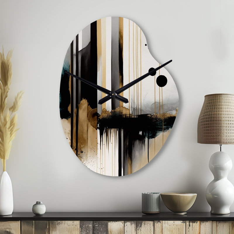 Karo Abstract Transitional Modern Shapes I - formes abstraites, horloges asymétriques en métal, Petit