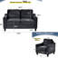 Ensemble de canapé de salon 2 pièces pour causeuse en velours de 54 po avec coussins épaissis et fauteuil simple rembourré-170286906