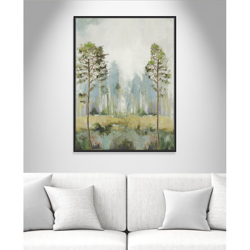 Tall Green Trees II by Allison Pearce, Black, 41.5" H x 31.5" W