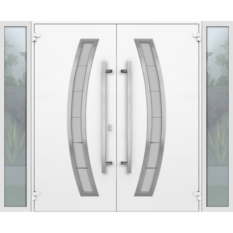 Deux portes d'entrée avant de 80 po, H 80 po x l 96 po x P 3,25 po, Blanc, S'ouvre à gauche vers l'intérieur