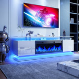 TV Stand For Tvs Up To 80" With Electric Fireplace Included