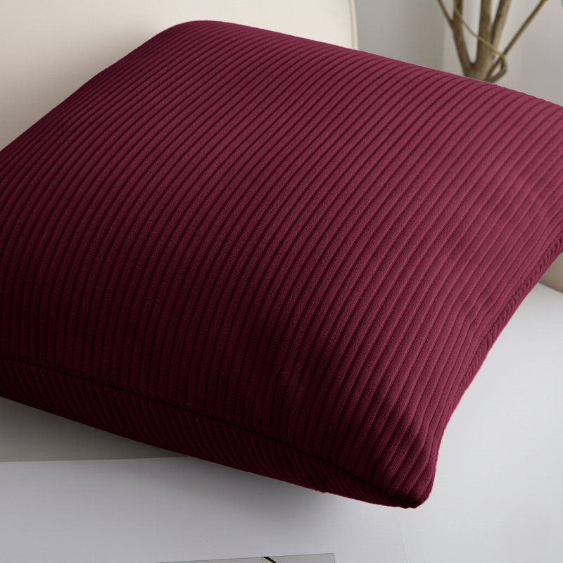 Square Pattern Cushion Cover-(Pack of 2), Red Striped
