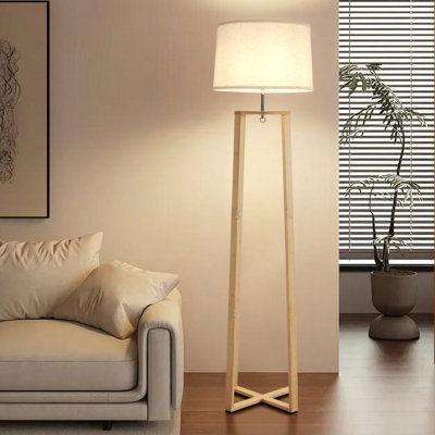 Lampe sur pied en bambou de style campagne facile à assembler