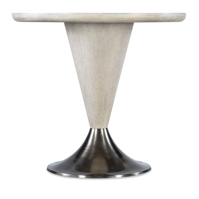 Diamond Finish Round Wood and Marble Counter Height Table