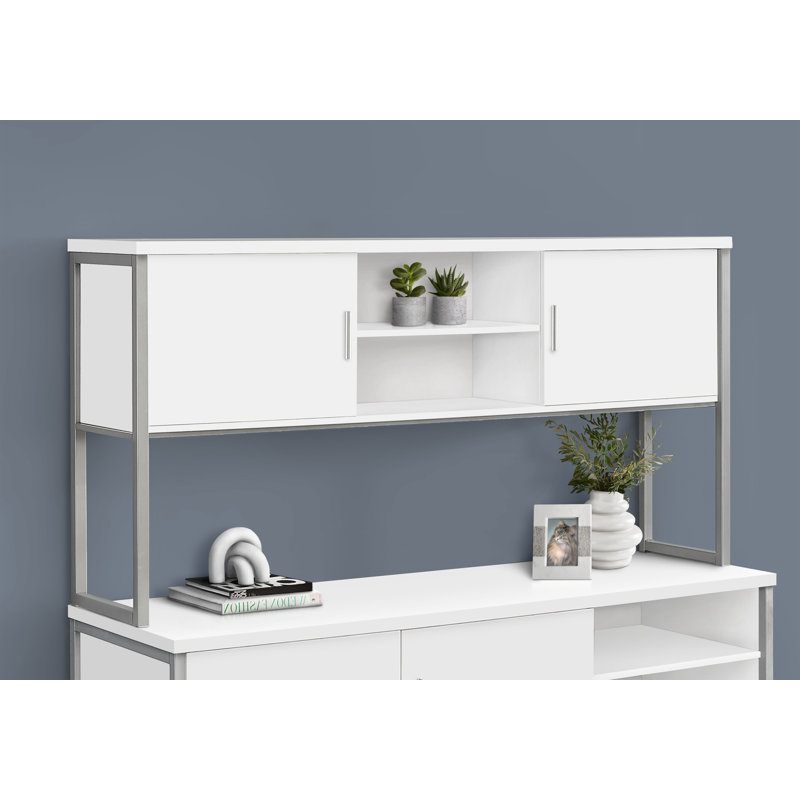 Office Hutch, Work, Storage Doors, Home Office, Commercial Grade, Laminate, Metal, White