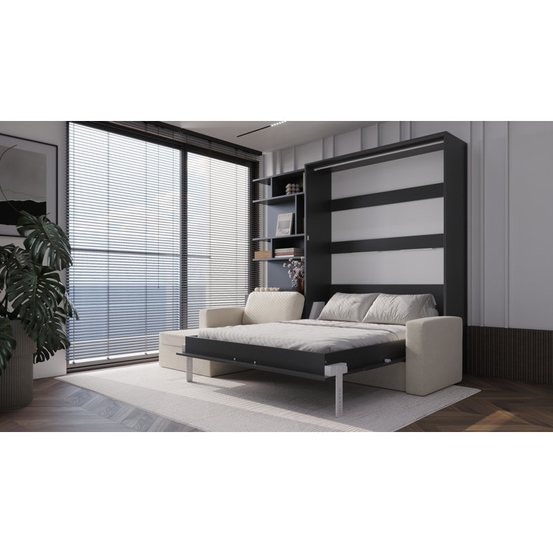 Neidelin Upholstered Bed, Grey/Cream