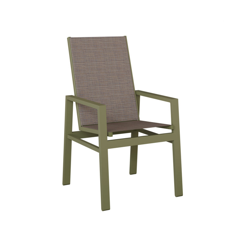 Chaise de salle à manger à haut dossier en aluminium sauge verte Berlin, Bleu cadet Shelby, Vert sauge