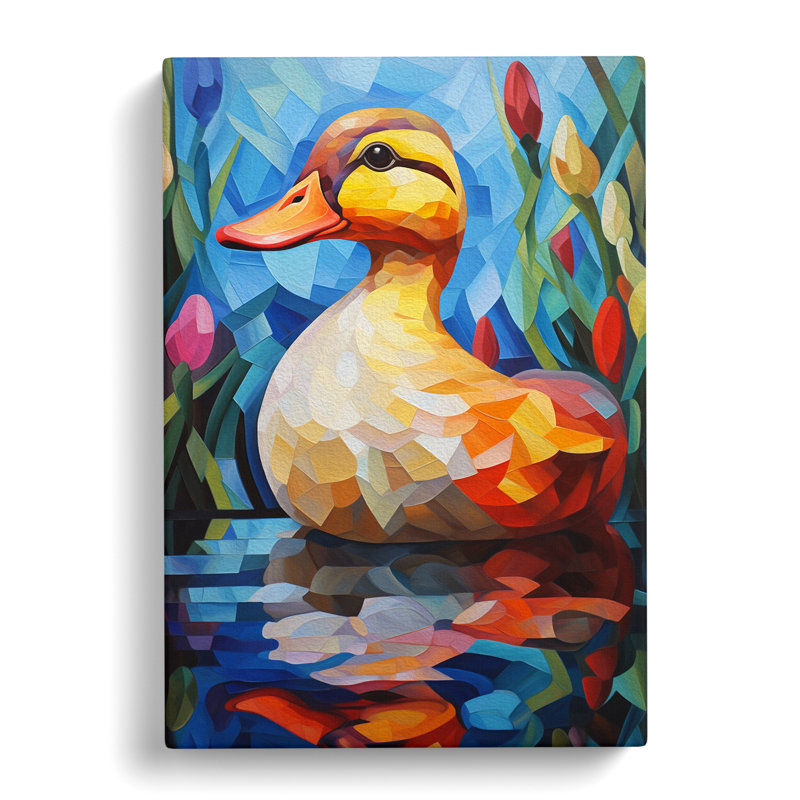 Duck Cubism - Wrapped Canvas, 50cm H x 35cm W x 3cm D