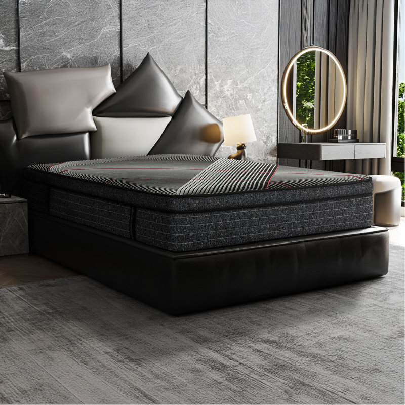Matelas en mousse viscoélastique gélifiée de 15 pouces de très grande taille, support de bord, housse respirante, régulation de la température avec le dessus, mousse, refroidissement, convoluté pour la circulation de l'air