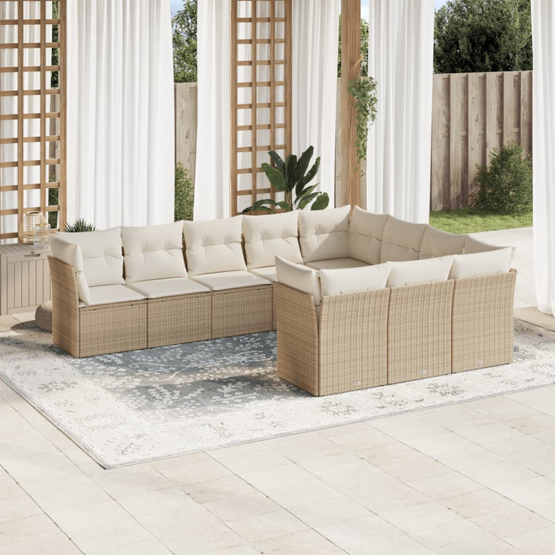 Grand canapé modulaire en rotin PE Vidaxl