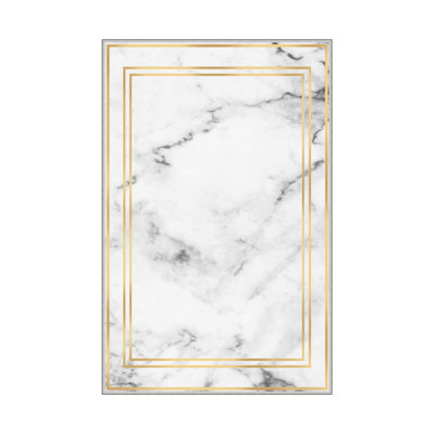 Elegant Hall Carpet, 2.6 x 9.8 Feet | 100% Polyester, 650 g/m², Pile Height: 0.3 Inches | Antibacterial, Non-Slip PVC Dot Underside | Machine Washable, 3D Digital Printing, Ideal for Modern Living Spaces