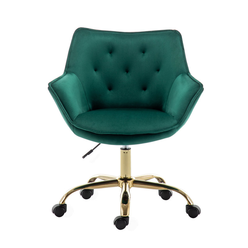 Velvet Office Chair, Green