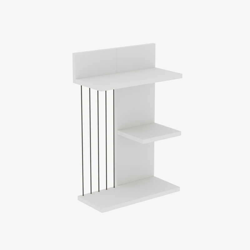Modern White Wall Shelf, 3-Tier Design, 15.7 x 23.6 x 7.5 inches | 100% Melamine Coated Particle Board, Thickness: 0.7 inches | Space-Saving Storage, Easy Wall Mount, Ideal for Home & Office Decor