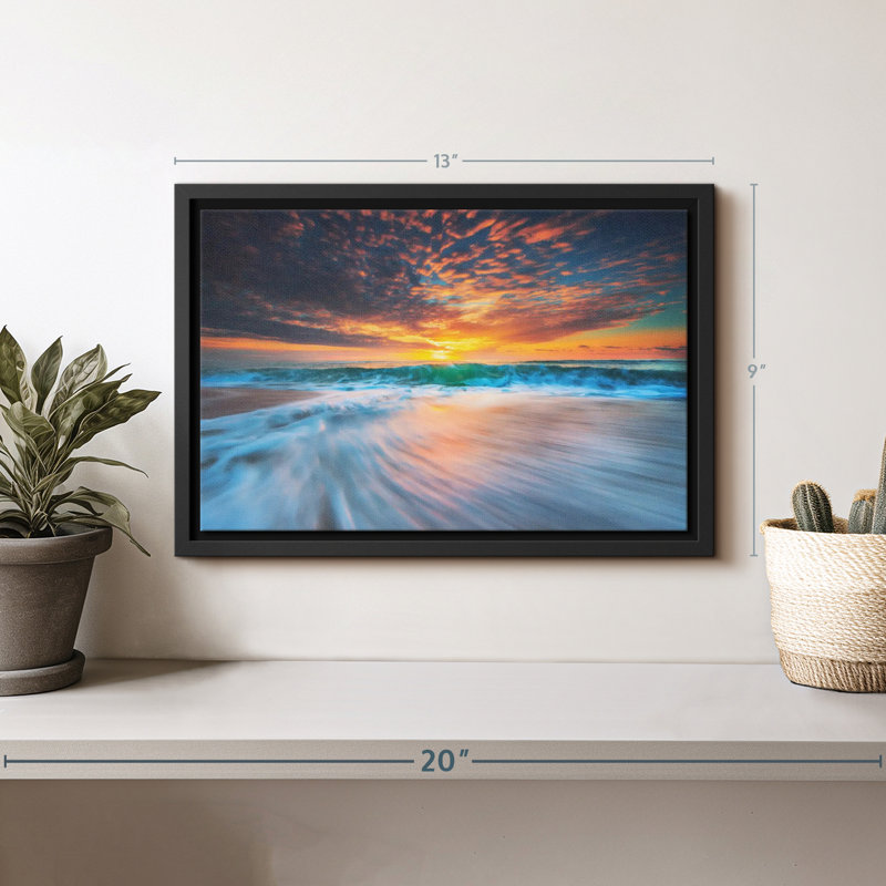 " Cloudscape Over Beach Canvas Print ", 9" H x 13" W