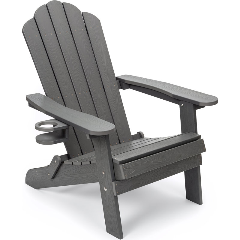 Chaise de patio pliante en plastique Adirondack, Gris
