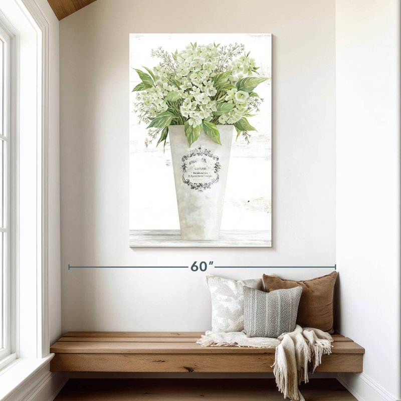 Les Fleurs Hortensia, H 48 po x l 32 po