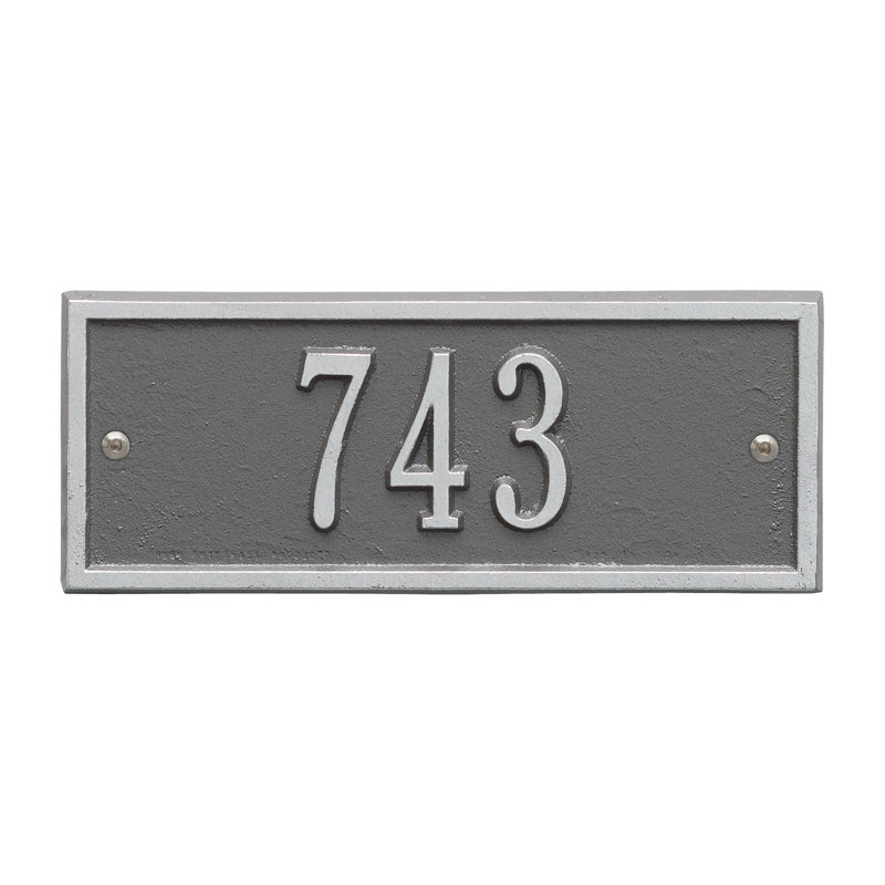 Plaque d'adresse murale à 1 ligne, Argent / étain, Oui