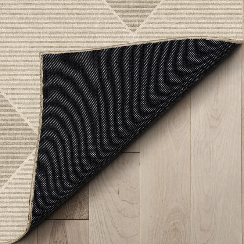 Kehr Basalt Beige Moroccan Diamond Flatwoven Rug – Easy Clean & Durable, Rectangle 9'10" x 13'