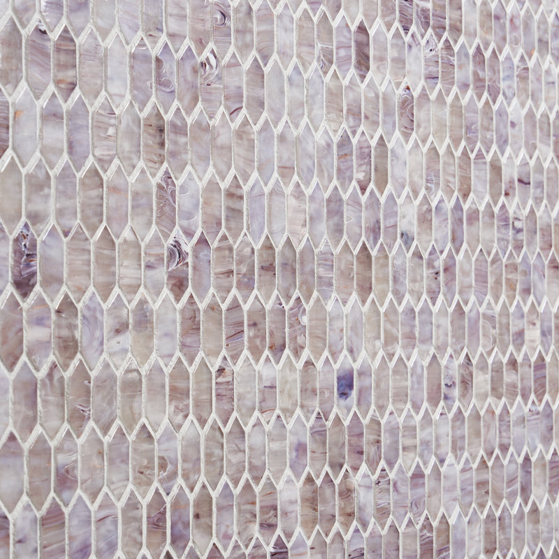 Carrelage mural mosaïque en verre poli 11,61 po x 11,73 po Glimmer, Lilas irisé