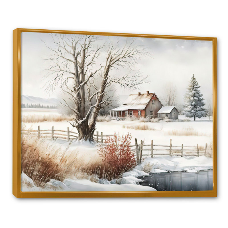 «Iowa Farm in Winter», reproduction sur toile flottante