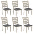 Ensemble de 6 chaises de salle à manger sans accoudoirs avec pieds en bois d'hévéa massif Ilarrold