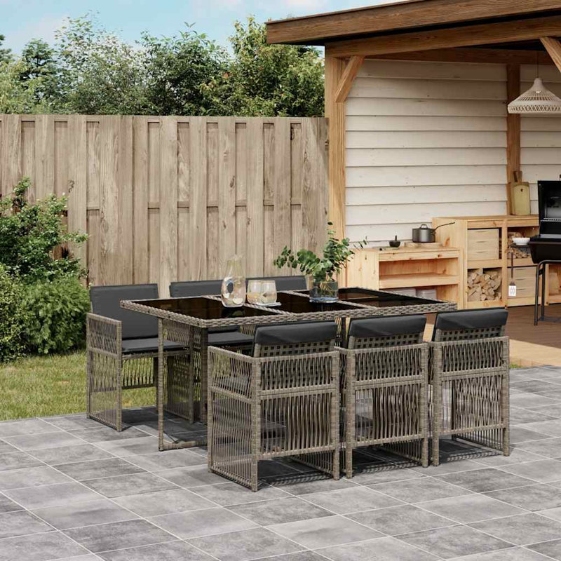 Patio Dining Set with, 73 cm H x 165 cm W x 106 cm D, 6, 7