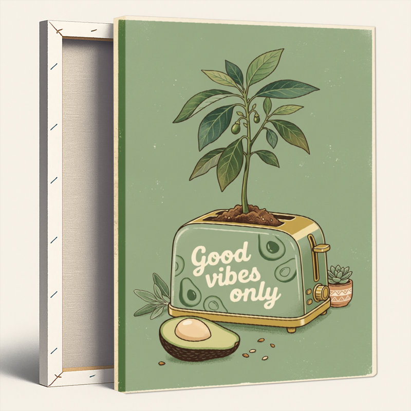 Ensemble de 1 toile murale Good Vibes, 24"H x 18"W, Wrapped Canvas