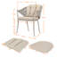 Fauteuil d'extérieur en corde tissée et aluminium avec coussins Marquez-1378833097