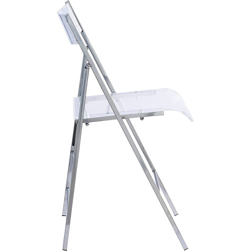 Chaise pliante empilable en plastique Kiyaan, Argent