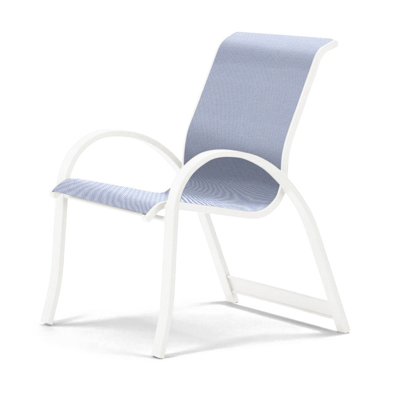 Aruba Stacking Patio Dining Armchair, Fiesta, White