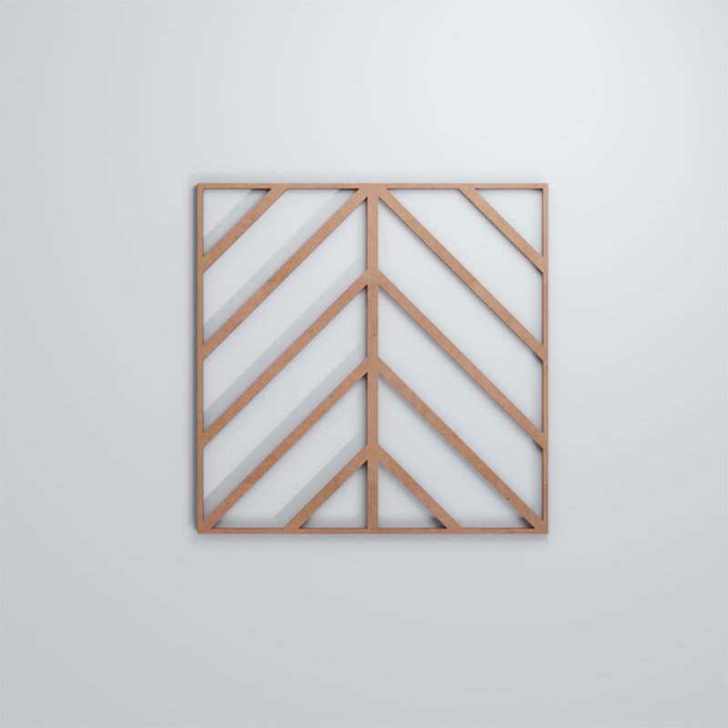 Panneaux muraux en bois Genoa, H 15 3/8 po x l 15 3/8 po x P 3/8 po, Bois peint
