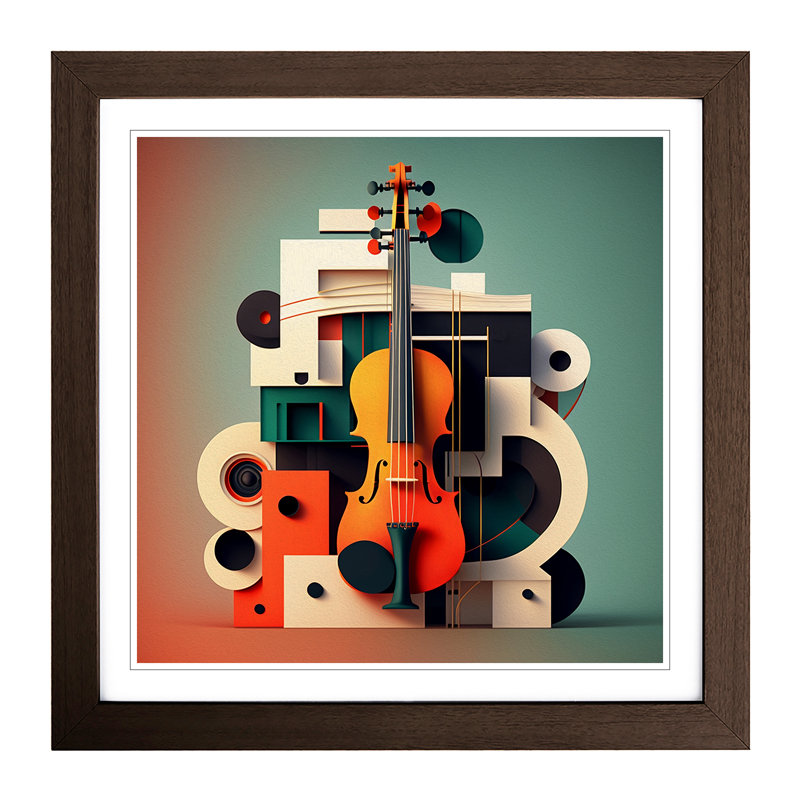 Violin Bauhaus - Framed Print, Walnut