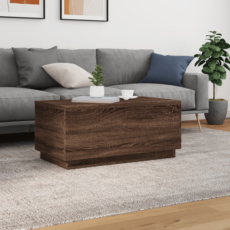 Caolain Block Coffee Table, Brown Oak