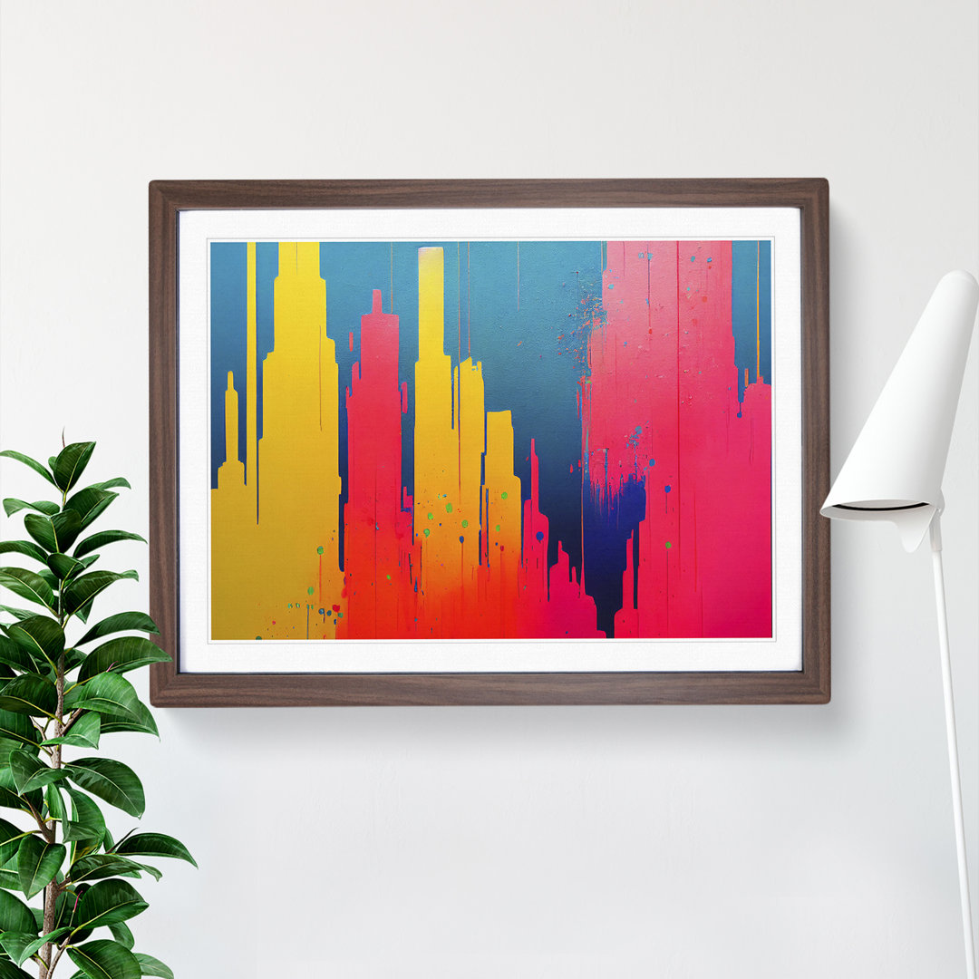 Lush Skyscraper Skyline Abstract - Single Picture Frame Painting