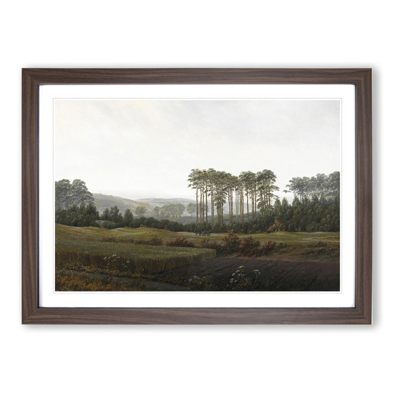 The Afternoon by Caspar David Friedrich - Picture Frame Painting, Walnut, 36cm H x 48cm W x 2cm D