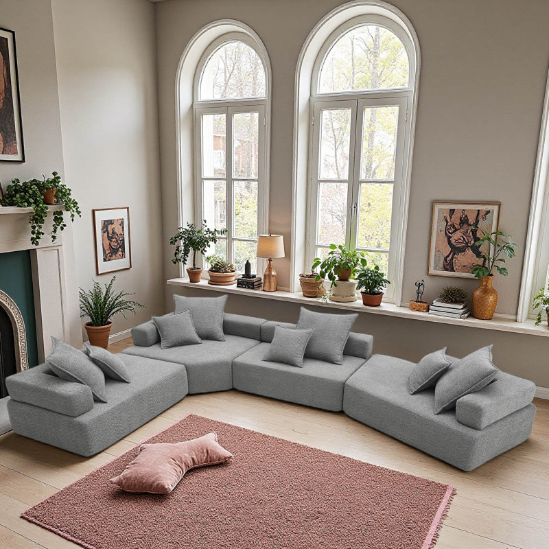 Canapé modulaire surdimensionné en U de Boneless