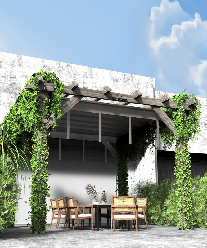10'x10' Cedar Wood Pergola with Retractable Canopy, Solid Structure for Backyard & Deck