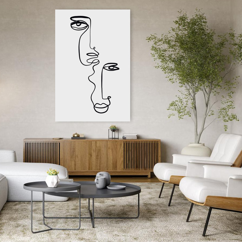 Visages 2, art abstrait minimaliste, H 48 po x l 32 po