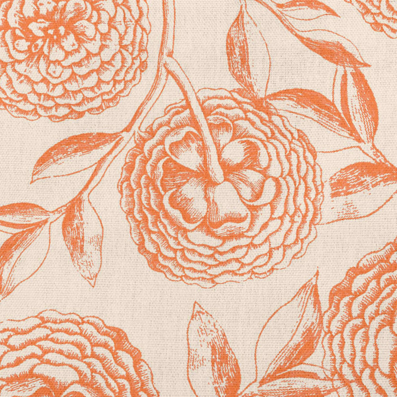 Coussin décoratif intérieur / extérieur Antique Flowers, 16 po x 16 po, Orangé