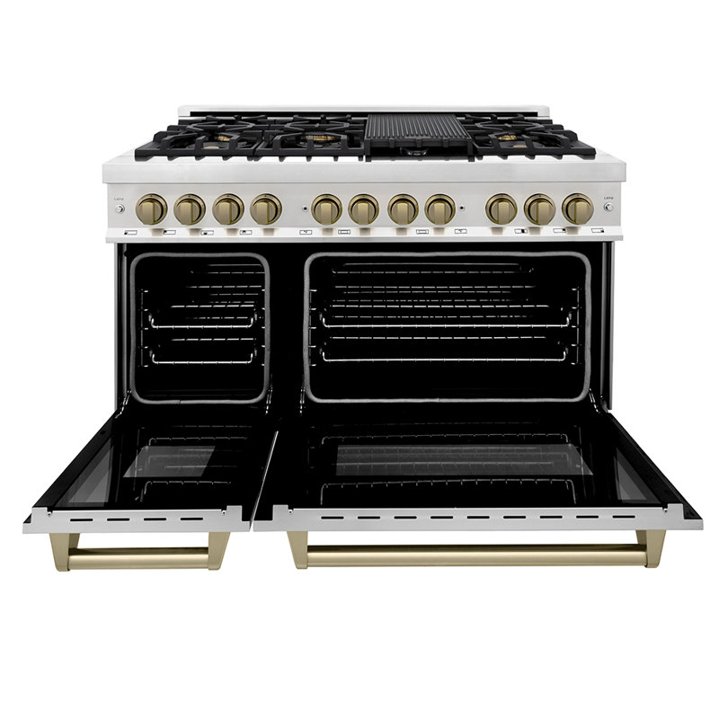 ZLINE Autograph 48" Legacy Dual Fuel Range w/ 7 Burners, Champagne Bronze Stainless Steel