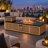 59-Inch Rectangular Propane Fire Pit Table with 50,000 BTU Burner, Raised Side Table and Rope-Woven Base