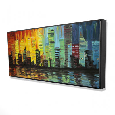 City With Color Tones Print On Canvas