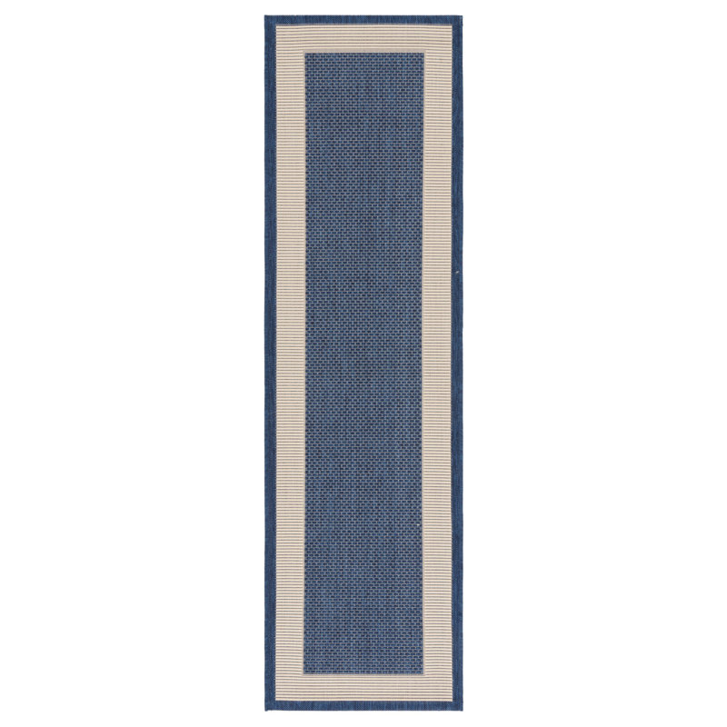 VIlmar Navy/Beige Indoor/Outdoor Area Rug, Runner 2'3" x 8'