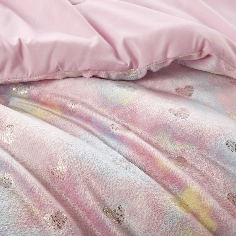 Literie à imprimé métallique simple / simple TG avec coussin - textile ultra doux et résistant à l'édredon