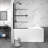 55'' H X 31.5'' W Pivot Frameless Tub Door With 1/4'' Tempered Glass And Matte Black Hardware